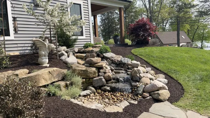 Arrowwood Landscaping Waterfall Water feature Chautauqua County Bemus Point 